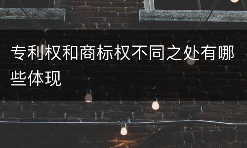 专利权和商标权不同之处有哪些体现