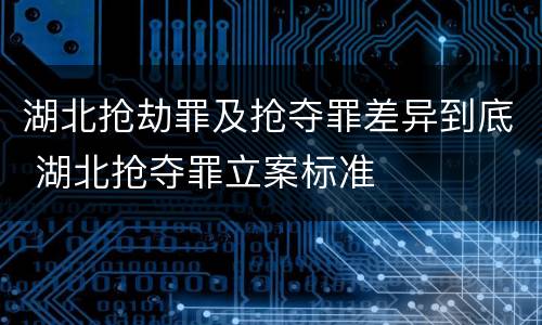 湖北抢劫罪及抢夺罪差异到底 湖北抢夺罪立案标准