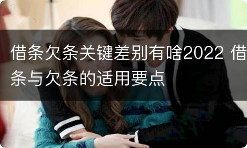 借条欠条关键差别有啥2022 借条与欠条的适用要点