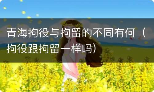青海拘役与拘留的不同有何（拘役跟拘留一样吗）