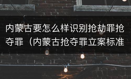 内蒙古要怎么样识别抢劫罪抢夺罪（内蒙古抢夺罪立案标准）