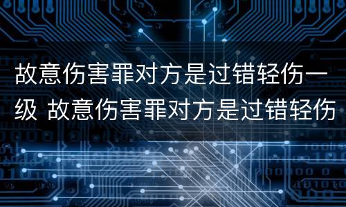 故意伤害罪对方是过错轻伤一级 故意伤害罪对方是过错轻伤一级怎么判