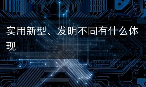 实用新型、发明不同有什么体现