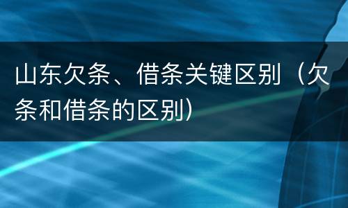 山东欠条、借条关键区别（欠条和借条的区别）