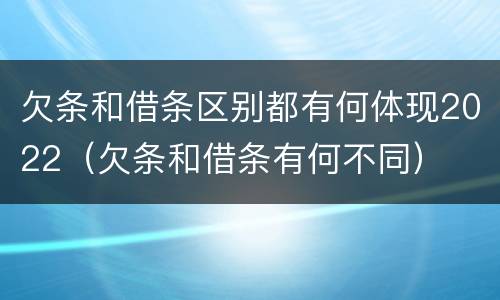 欠条和借条区别都有何体现2022（欠条和借条有何不同）
