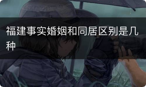 福建事实婚姻和同居区别是几种