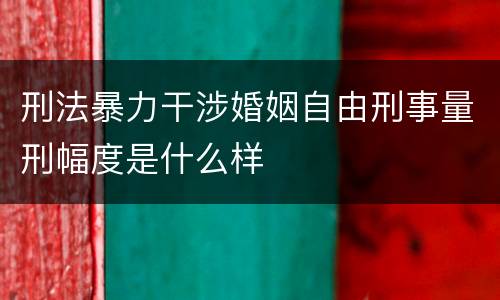刑法暴力干涉婚姻自由刑事量刑幅度是什么样