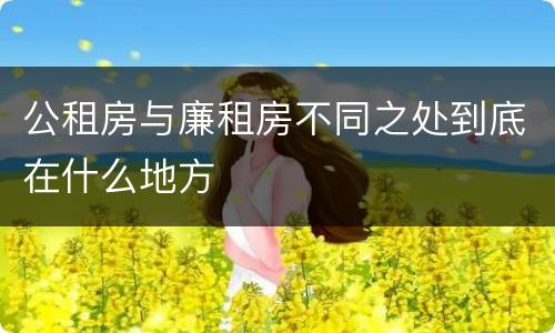 公租房与廉租房不同之处到底在什么地方