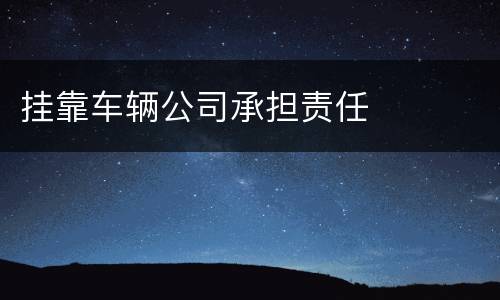 挂靠车辆公司承担责任