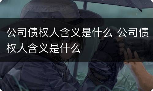 公司债权人含义是什么 公司债权人含义是什么