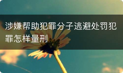 涉嫌帮助犯罪分子逃避处罚犯罪怎样量刑