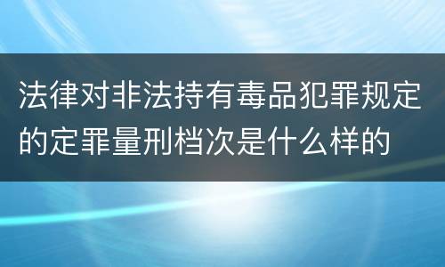 法律对非法持有毒品犯罪规定的定罪量刑档次是什么样的