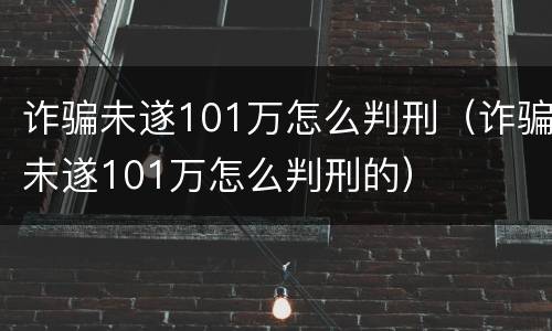 诈骗未遂101万怎么判刑（诈骗未遂101万怎么判刑的）
