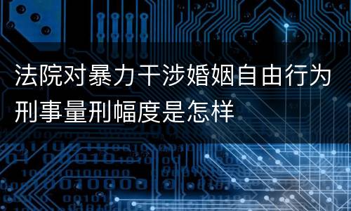 法院对暴力干涉婚姻自由行为刑事量刑幅度是怎样
