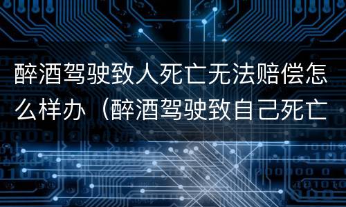 醉酒驾驶致人死亡无法赔偿怎么样办（醉酒驾驶致自己死亡的赔偿）