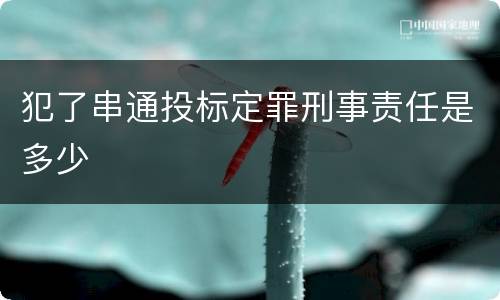 犯了串通投标定罪刑事责任是多少