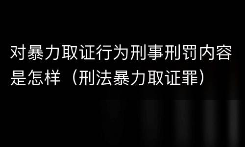对暴力取证行为刑事刑罚内容是怎样（刑法暴力取证罪）