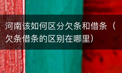 河南该如何区分欠条和借条（欠条借条的区别在哪里）