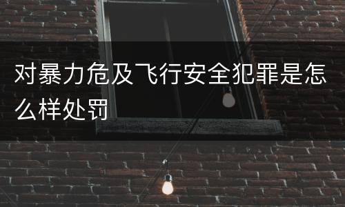 对暴力危及飞行安全犯罪是怎么样处罚