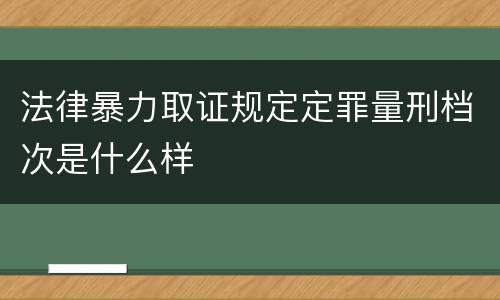 法律暴力取证规定定罪量刑档次是什么样
