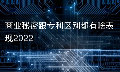 商业秘密跟专利区别都有啥表现2022