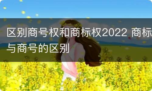 区别商号权和商标权2022 商标与商号的区别