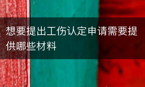 想要提出工伤认定申请需要提供哪些材料