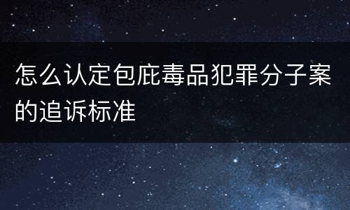 怎么认定包庇毒品犯罪分子案的追诉标准