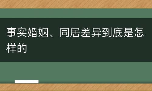 事实婚姻、同居差异到底是怎样的
