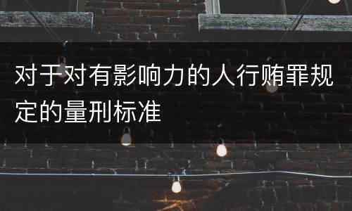 对于对有影响力的人行贿罪规定的量刑标准