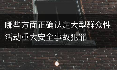 哪些方面正确认定大型群众性活动重大安全事故犯罪