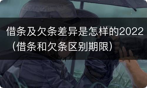 借条及欠条差异是怎样的2022（借条和欠条区别期限）