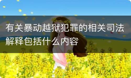 有关暴动越狱犯罪的相关司法解释包括什么内容