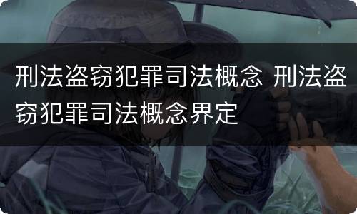 刑法盗窃犯罪司法概念 刑法盗窃犯罪司法概念界定