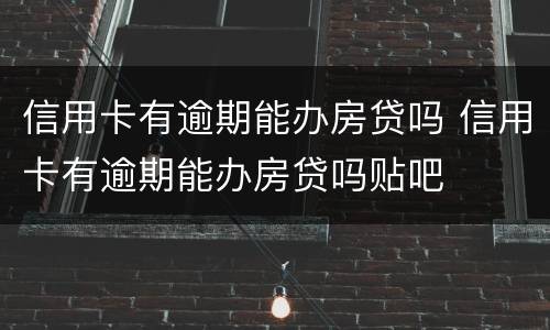 信用卡有逾期能办房贷吗 信用卡有逾期能办房贷吗贴吧