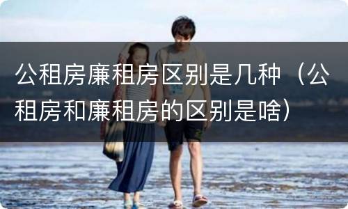 公租房廉租房区别是几种（公租房和廉租房的区别是啥）