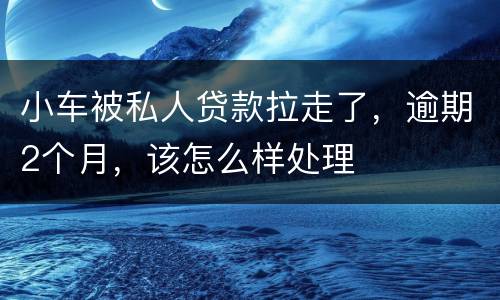 小车被私人贷款拉走了，逾期2个月，该怎么样处理