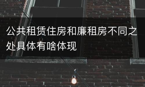 公共租赁住房和廉租房不同之处具体有啥体现