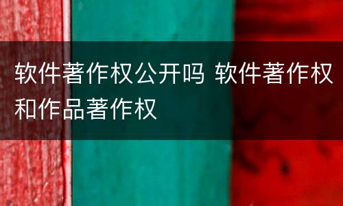 软件著作权公开吗 软件著作权和作品著作权