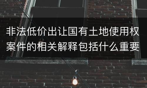 非法低价出让国有土地使用权案件的相关解释包括什么重要内容
