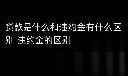 货款是什么和违约金有什么区别 违约金的区别