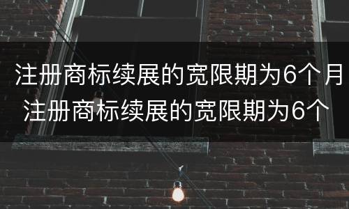注册商标续展的宽限期为6个月 注册商标续展的宽限期为6个月怎么算