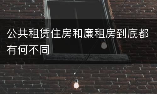 公共租赁住房和廉租房到底都有何不同