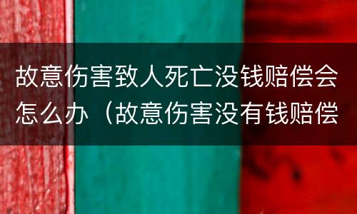 故意伤害致人死亡没钱赔偿会怎么办（故意伤害没有钱赔偿怎么办）
