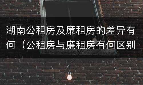 湖南公租房及廉租房的差异有何（公租房与廉租房有何区别）