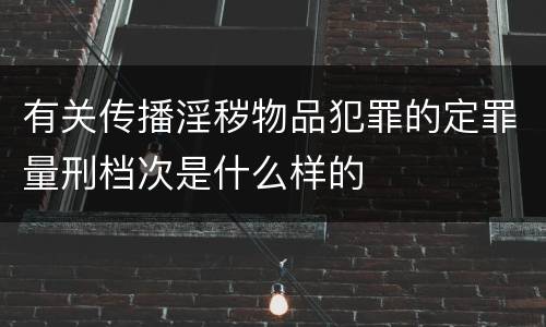 有关传播淫秽物品犯罪的定罪量刑档次是什么样的