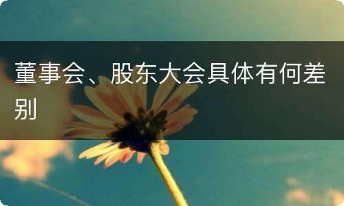 董事会、股东大会具体有何差别