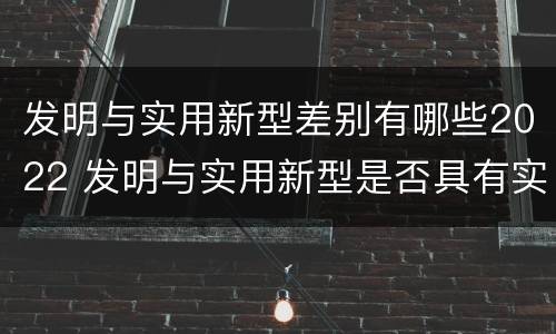 发明与实用新型差别有哪些2022 发明与实用新型是否具有实用性