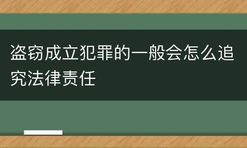 盗窃成立犯罪的一般会怎么追究法律责任