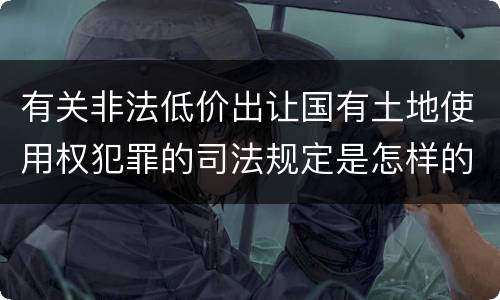 有关非法低价出让国有土地使用权犯罪的司法规定是怎样的
